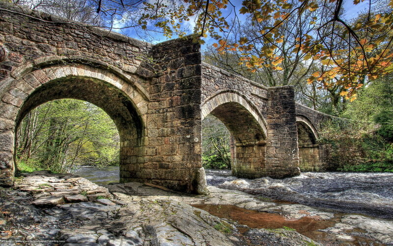 Stone bridge over a river