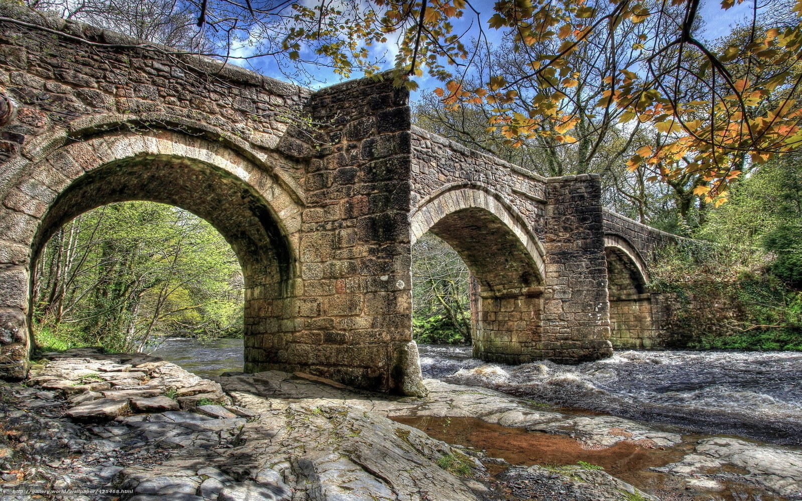 Stone bridge over a river