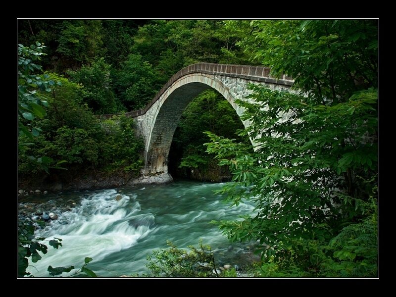 Stone bridge over a river