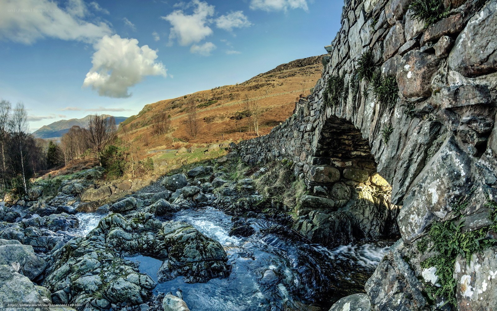 Stone bridge over a river