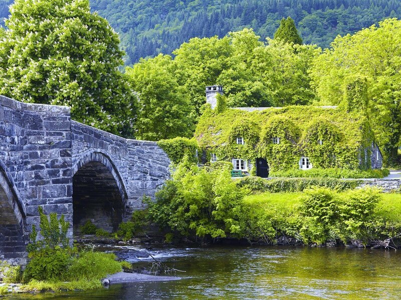 Stone bridge over a river