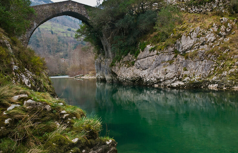 Stone bridge over a river