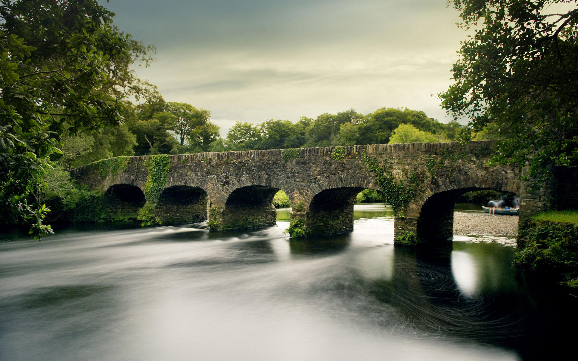 Stone bridge over a river