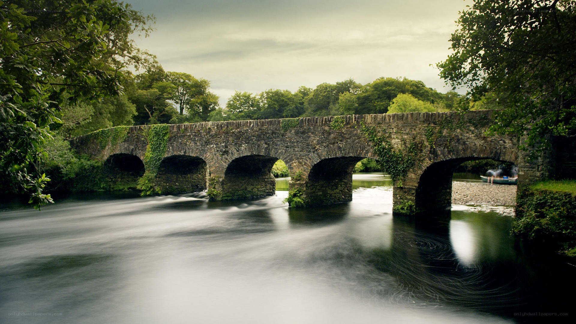 Stone bridge over a river