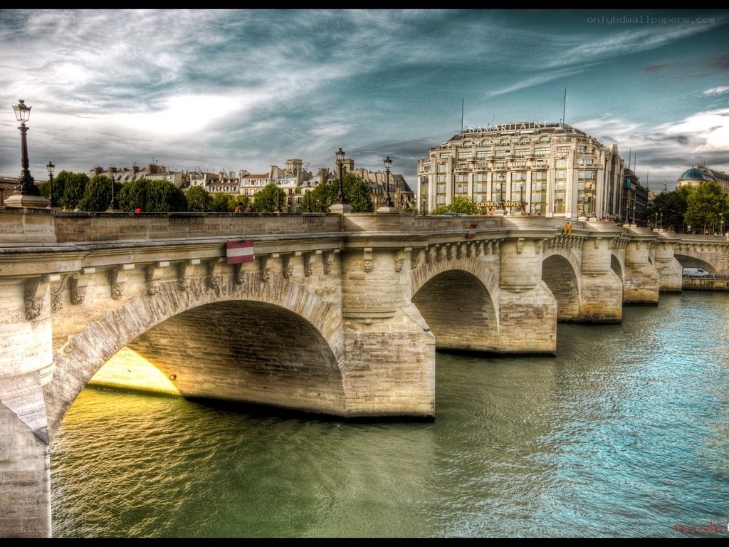 Stone bridge over a river in Paris