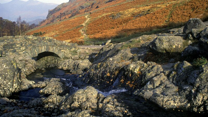 Stone bridge over a stream