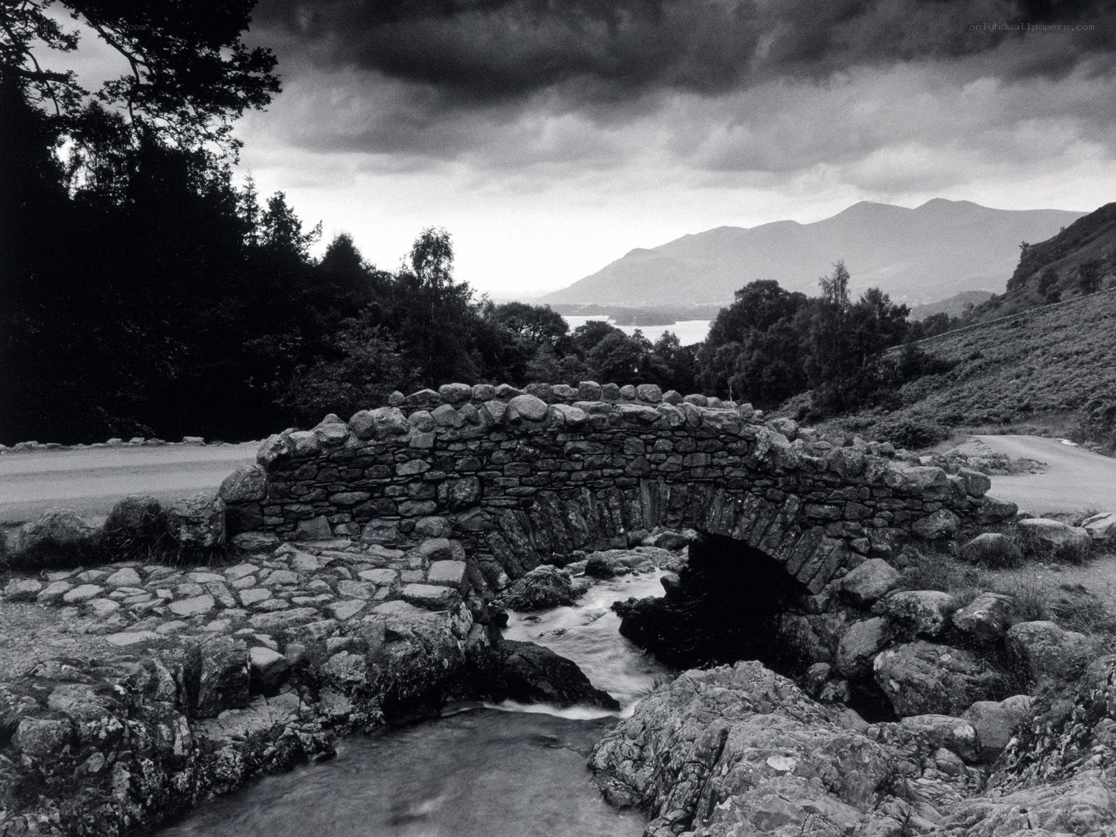 Stone bridge over a stream