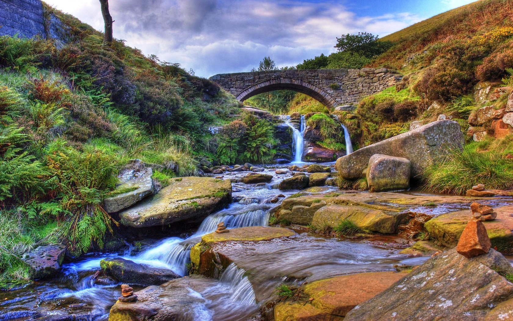 Stone bridge over a stream