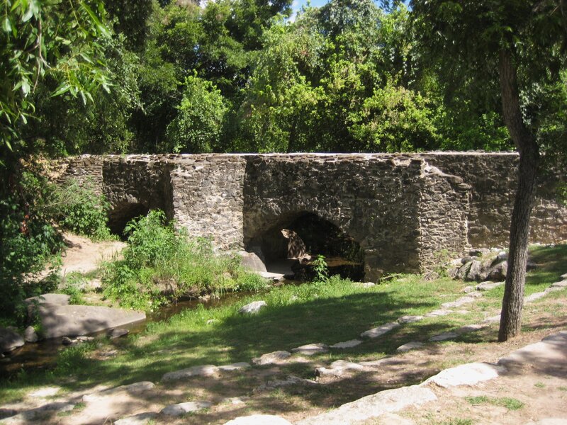 Stone bridge over a stream