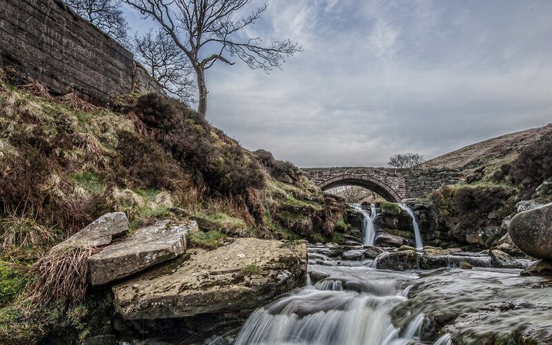 Stone bridge over a stream
