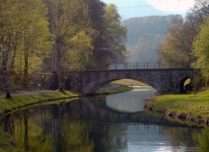 Stone Bridge over Canal — Green