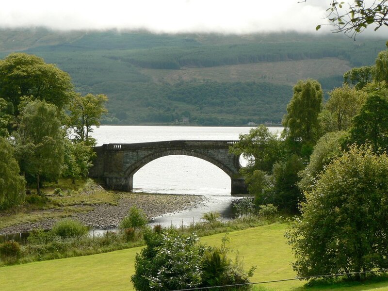 Stone Bridge over Lake — Green