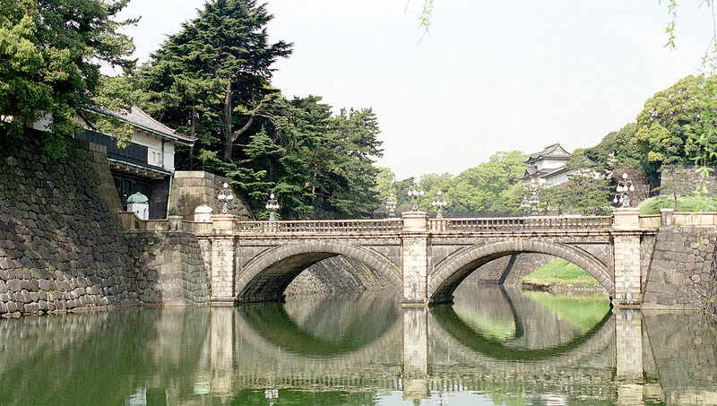 Stone bridge over moat at Tokyo Castle