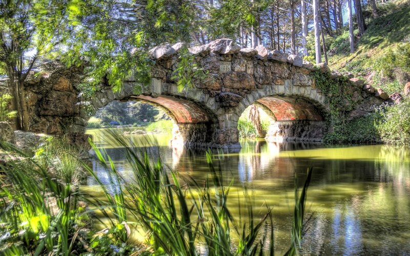 Stone Bridge over Pond