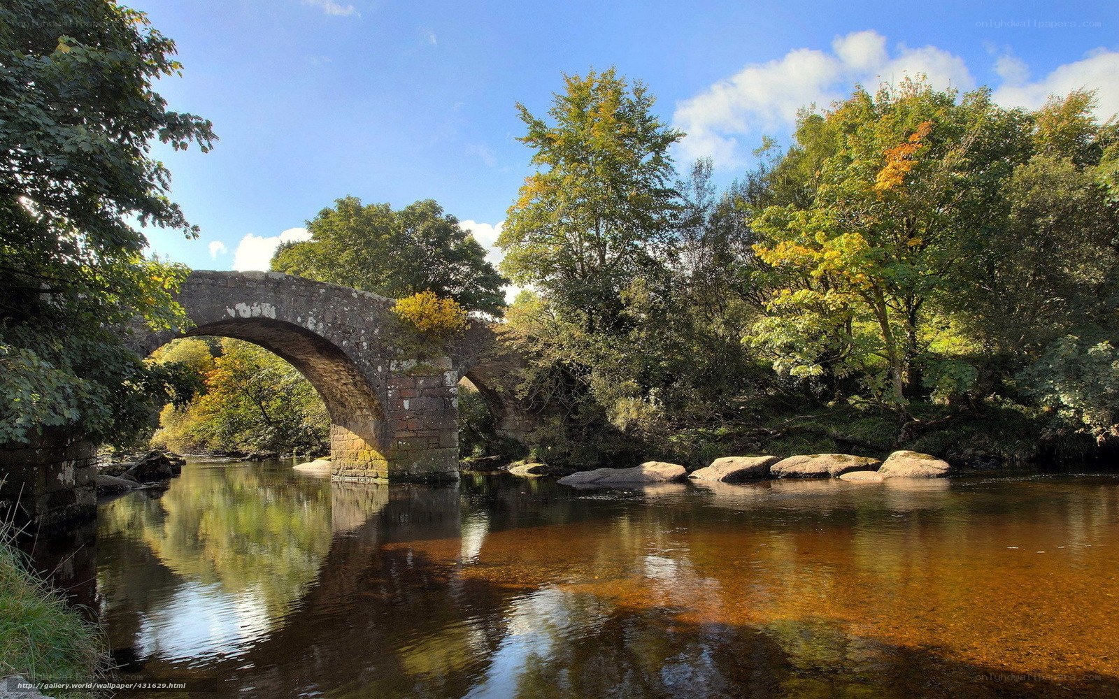 Stone bridge over river