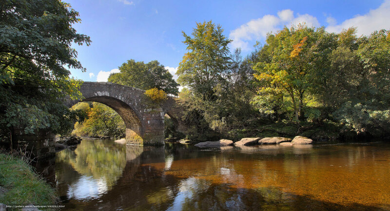 Stone bridge over river