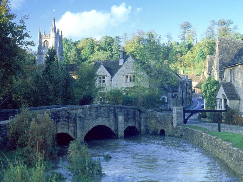 Stone Bridge over River — Blue, Serene, Afternoon, Photograph