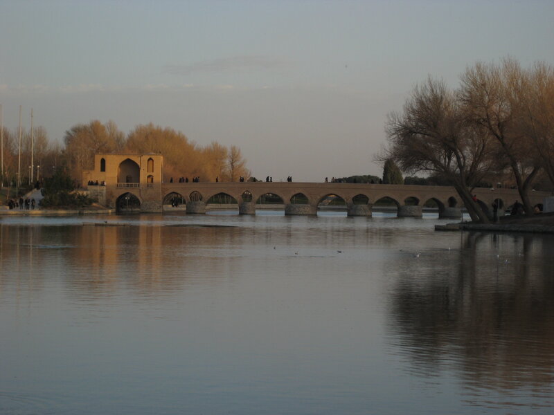 Stone Bridge over River — Brown, Calm