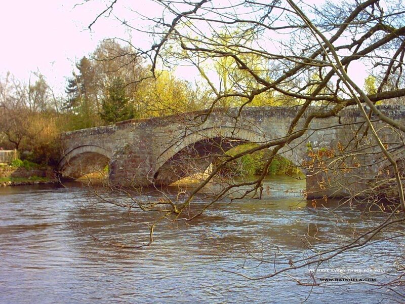 Stone Bridge over River — Brown