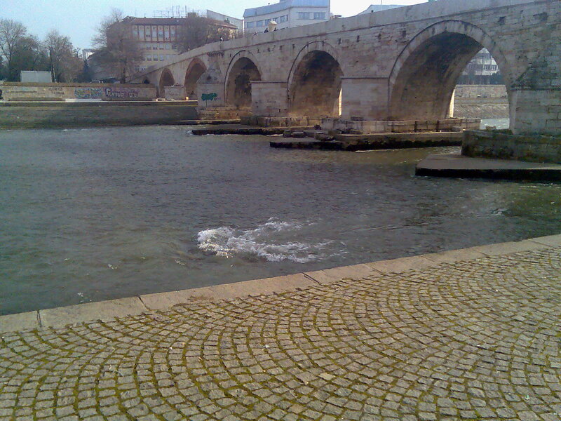 Stone Bridge over River — Gray, Calm, Afternoon