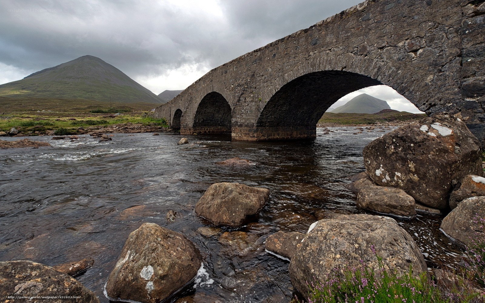 Stone bridge over river in Scotland