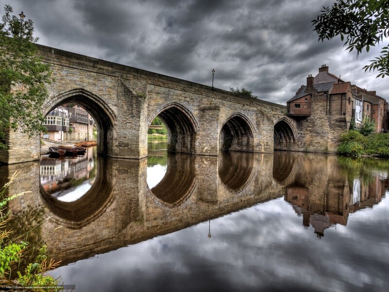 Stone bridge over river