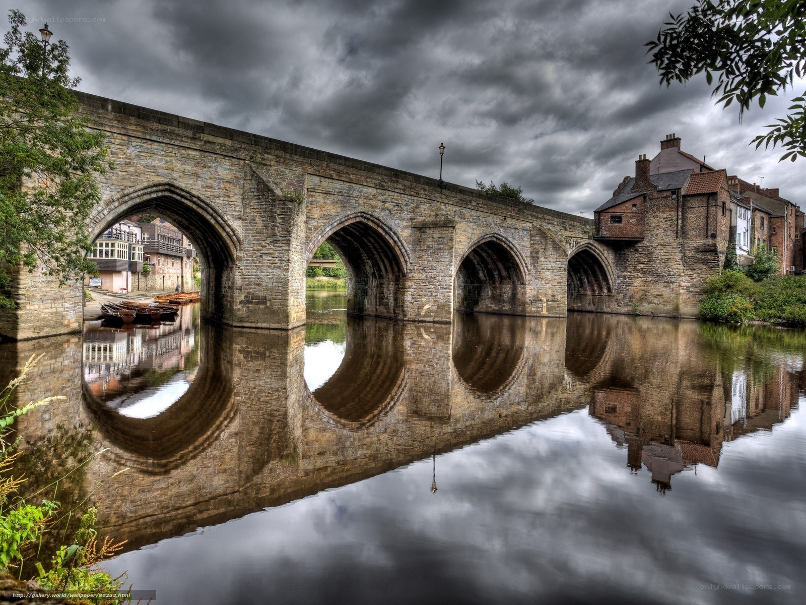 Stone bridge over river