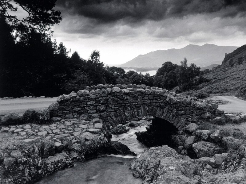 Stone Bridge over Stream — Black