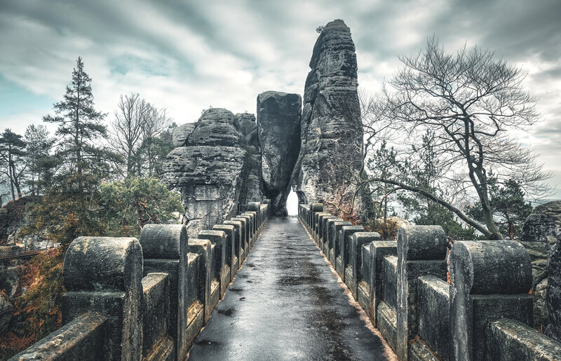 Stone Bridge Through Rock Formation