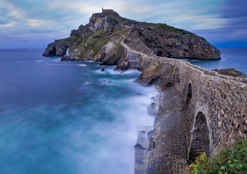 Stone Bridge to Island — Blue