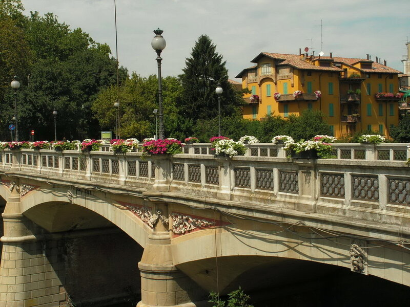 Stone Bridge with Flowers
