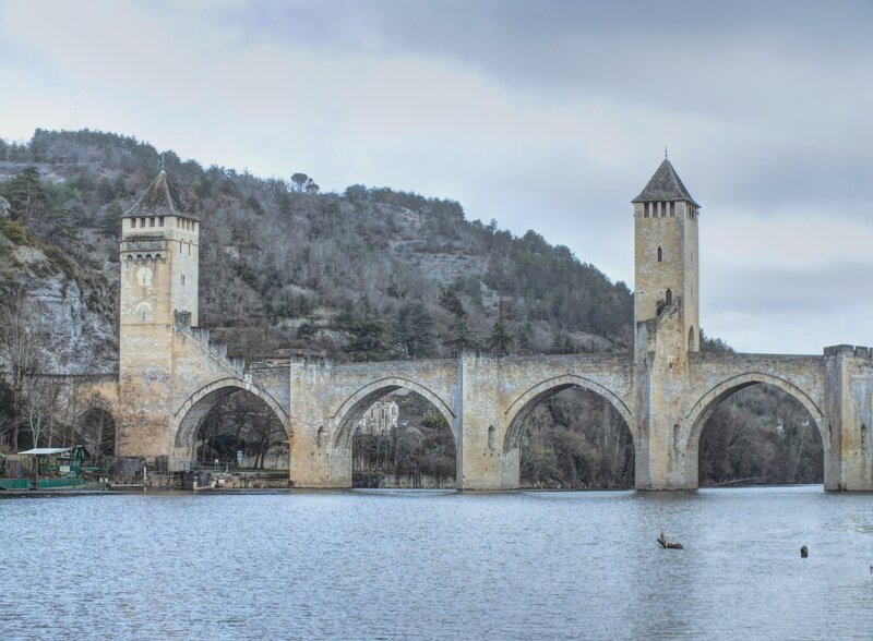 Stone Bridge with Towers — Gray