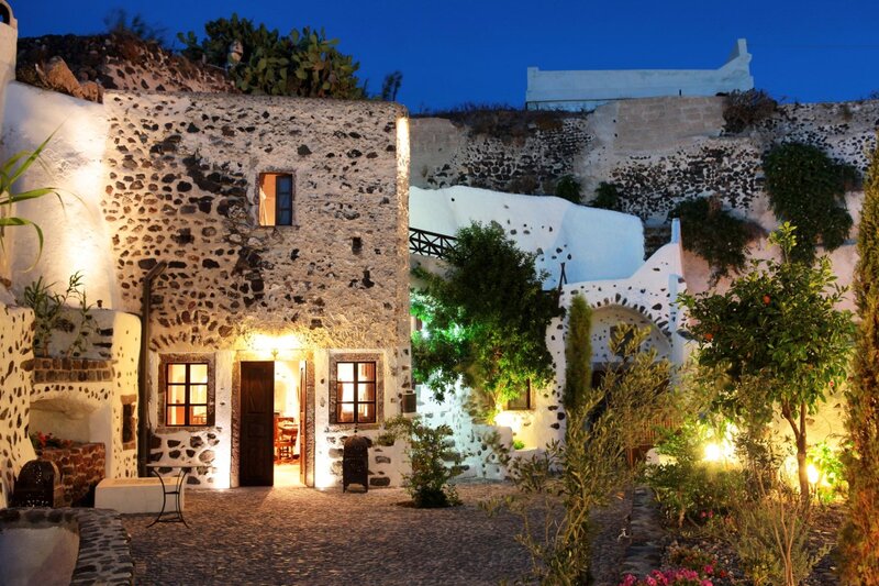 Stone Building at Night — White
