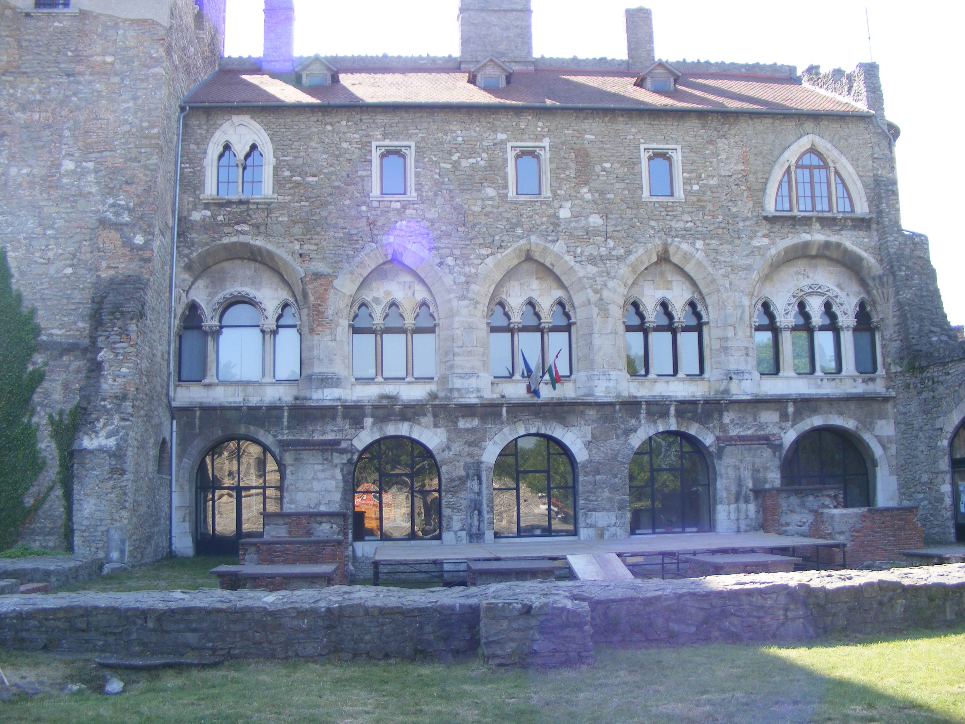 Stone building with arched windows