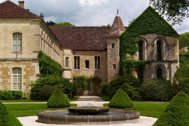 Stone Building with Fountain