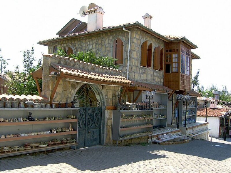 Stone building with outdoor shop