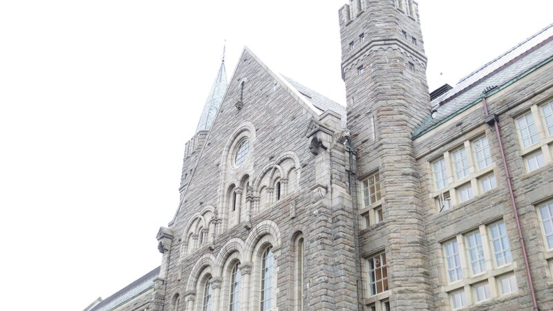stone building with tower