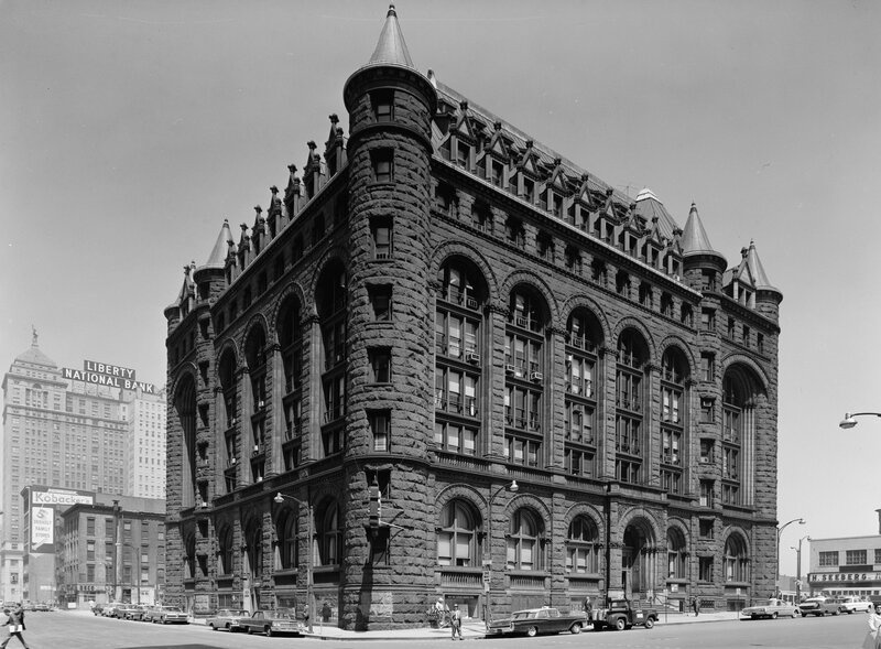 Stone Building with Turrets — Black