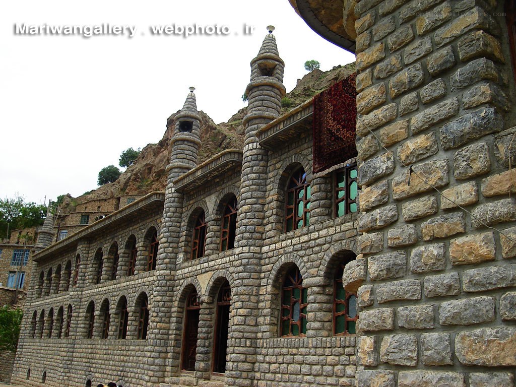Stone building with turrets