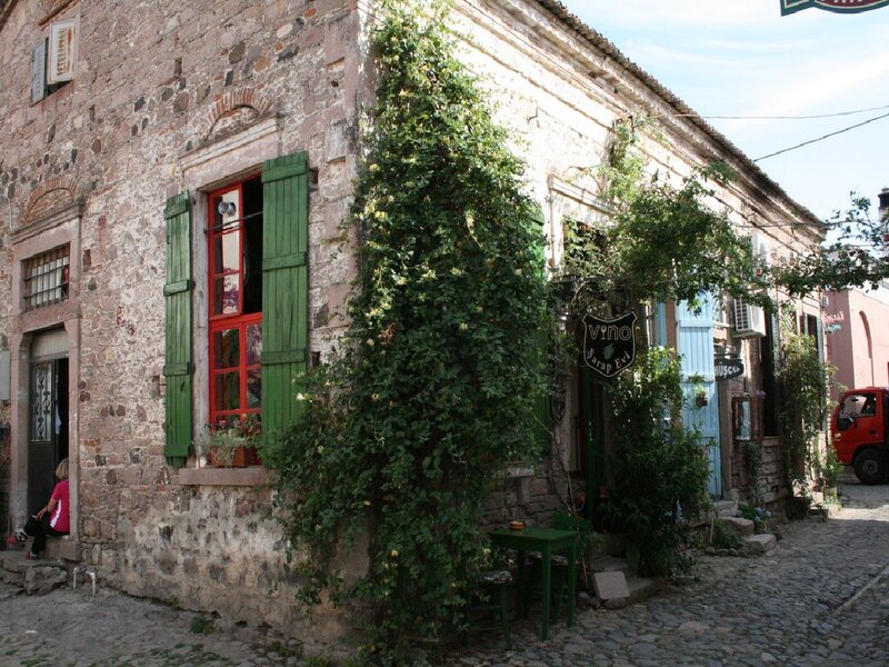 Stone Building with Vines