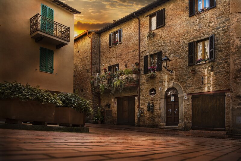 Stone Buildings in Alley
