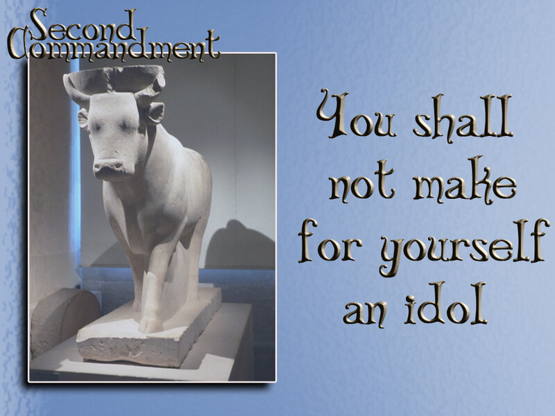 Stone Bull Statue — Blue