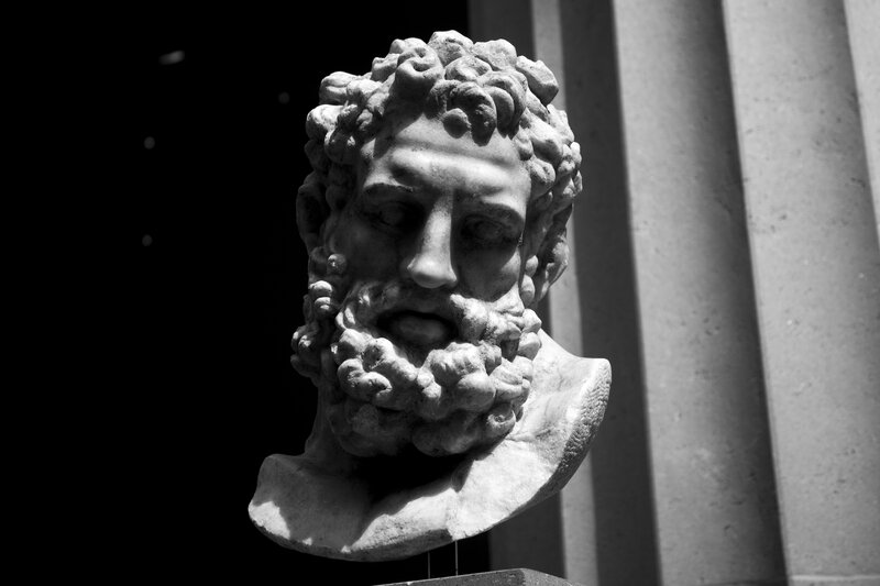 Stone Bust of Bearded Man