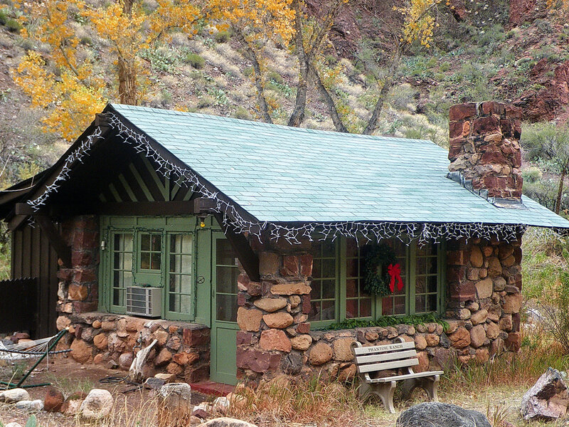 Stone Cabin in Autumn