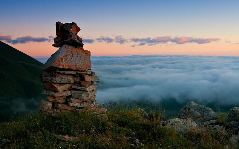 Stone Cairn on Mountain