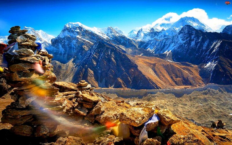Stone Cairns on Mountain