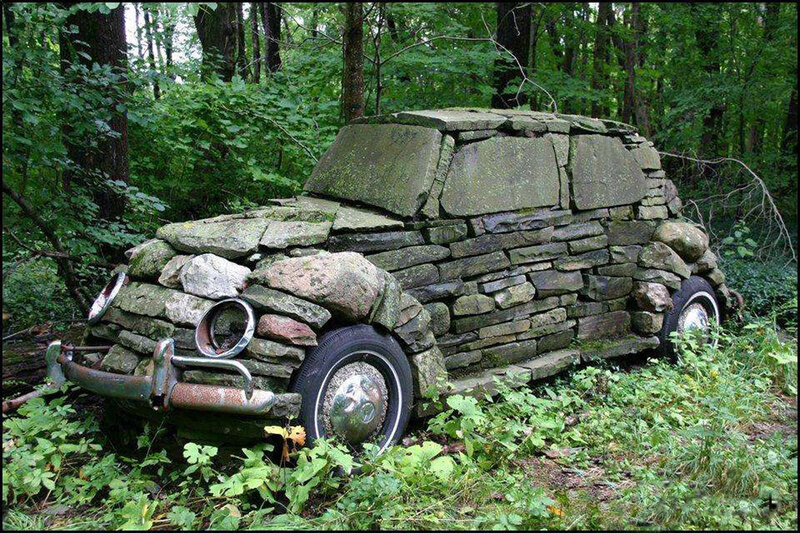 Stone Car Sculpture