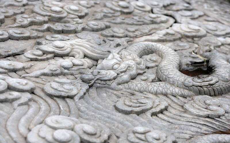 stone carving of a dragon