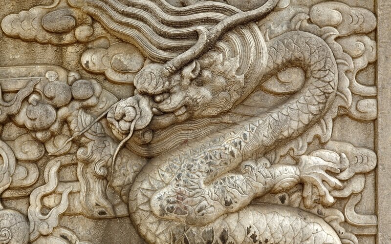 stone carving of a dragon