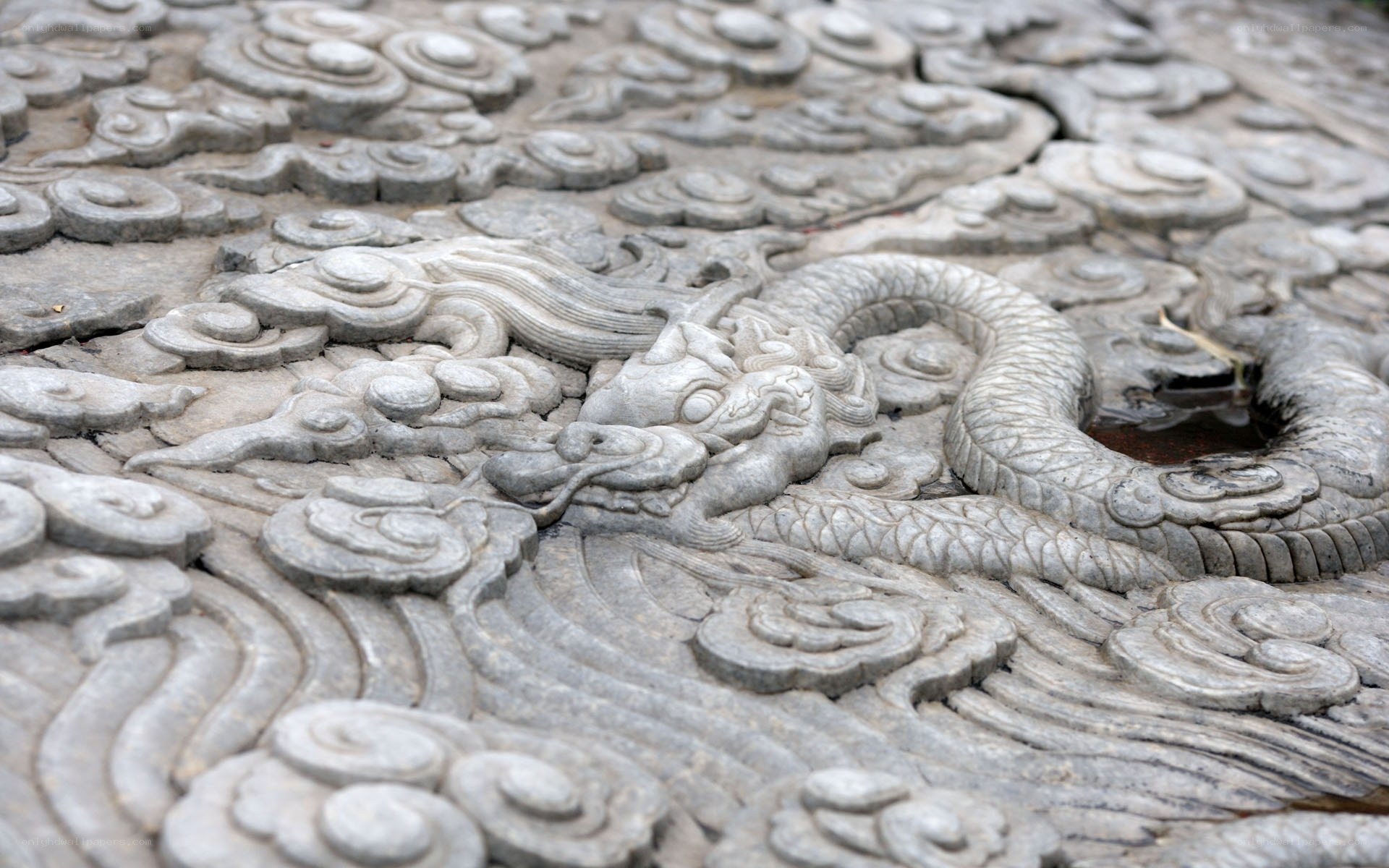 stone carving of a dragon